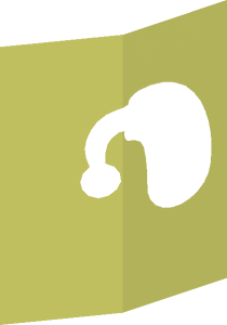 ~Minifig Head Hearing Aid Negative Pattern