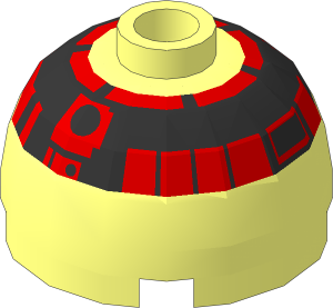 Cylinder  2 x  2 with Dome Top with SW Red/Silver R2 Pattern