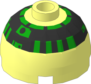 Cylinder  2 x  2 with Dome Top with SW BrGreen/Silver R5 Pattern