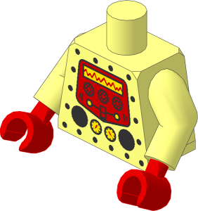 Minifig Torso with Arms and Hands with Clockwork Robot Pattern