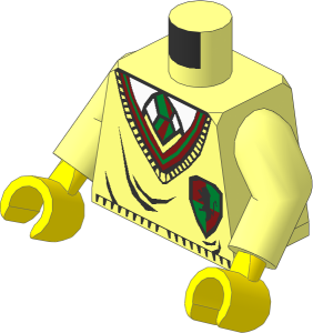 Minifig Torso with Arms and Hands with HP Gryffindor Uniform Pattern