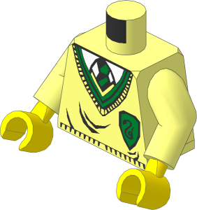 Minifig Torso with Arms and Hands with HP Slytherin Uniform Pattern