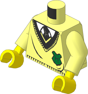 Minifig Torso with Arms and Hands with HP Hogwarts Uniform Pattern