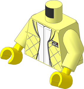 Minifig Torso with Arms and Hands with SW Leia Hoth Jacket Pattern