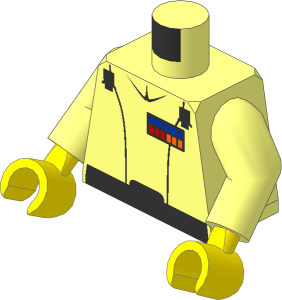 Minifig Torso with Arms and Hands with SW Imperial Grand Moff Pattern