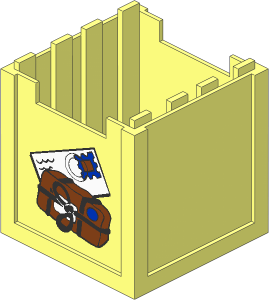 Container  4 x  4 x  3.333 Crate with Package and Letter Pattern