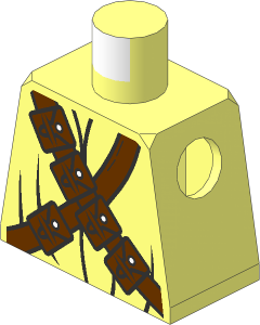 Minifig Torso with SW Jawa with Light Brown Pouches (2005) Pattern