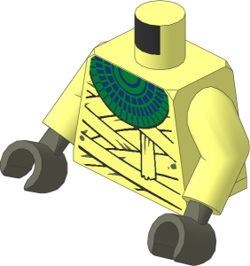 Minifig Torso with Arms and Hands with Bandage and Gold Necklace Pattern
