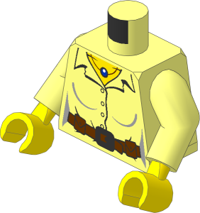 Minifig Torso with Arms and Hands with Blouse, Belt and Necklace Pattern