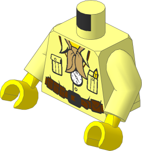 Minifig Torso with Arms and Hands with Safari Shirt, Tan Bandana & Compass Pattern