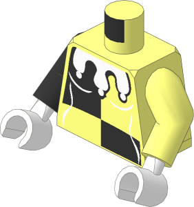 Minifig Torso with Arms and Hands with Female Harlequin Black/White Pattern