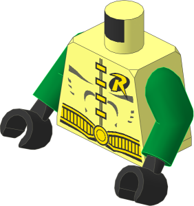 Minifig Torso with Arms and Hands with Batman Robin Pattern
