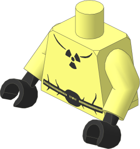 Minifig Torso with Arms and Hands with Safety Suit with Belt and Radioactivity Warning Pattern