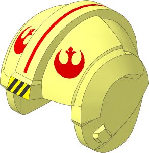 Minifig Helmet Star Wars Rebel Pilot with Red Rebel Logo Pattern