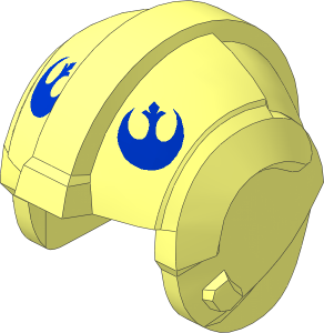 Minifig Helmet Star Wars Rebel Pilot with Blue Rebel Logo Pattern