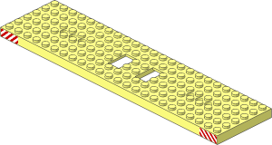 Train Base  6 x 24 with Red/White Diagonal Stripes on Both Sides Stickers