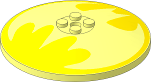 Dish  8 x  8 Inverted with Inverted Yellow Batman Logo Pattern