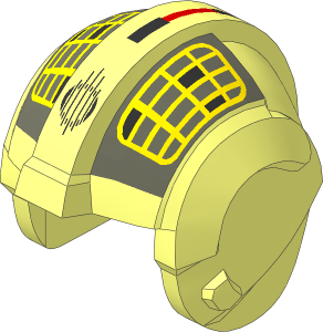 Minifig Helmet SW Rebel Pilot with Yellow Grid on Grey Pattern