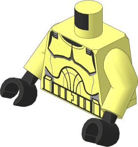 Minifig Torso with Arms and Hands with SW Clone Trooper Armour (Clone Wars) Pattern