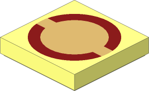 Tile  2 x  2 with Dark Red Semi-Circles Pattern