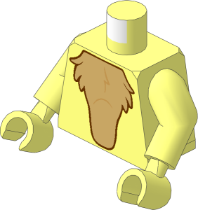 Minifig Torso with Arms and Hands with Tan Furry Chest Pattern