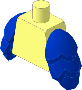 Minifig Torso with Blue Bird Wing Arms Pattern