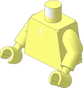 Minifig Torso with Arms and Hands with White Feather Chest Pattern