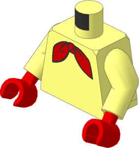 Minifig Torso with Arms and Hands with Red Neckerchief Pattern