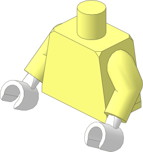 Minifig Torso with Arms and White Hands Pattern