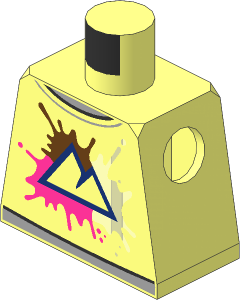 Minifig Torso with Mountains on Medium Azure, Bright Light Orange and Dark Pink Splotches Pattern