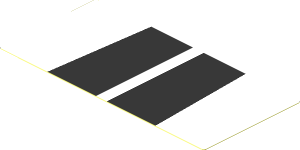 Sticker  1.8 x  3.8 with Silver Trapezoids on White Background