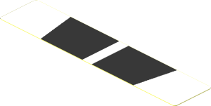 Sticker  0.8 x  3.8 with Silver Trapezoids on White Background
