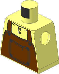 Minifig Torso with Reddish Brown Apron with Chest Pocket Pattern