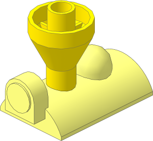 Duplo Train Steam Engine Boiler with Fixed Yellow Funnel