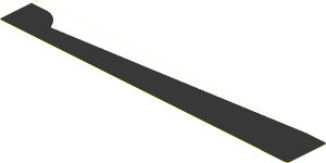 Sticker  0.8 x  5.8 with Black Underbody Panel on White Background Left