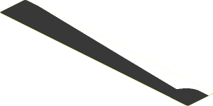 Sticker  0.8 x  5.8 with Black Underbody Panel on White Background Right