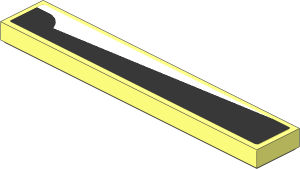 Tile  1 x  6 with Black Underbody Panel on White Background Left Sticker