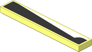 Tile  1 x  6 with Black Underbody Panel on White Background Right Sticker