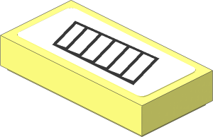 Tile  1 x  2 with Black Air Vents on White Background Right Sticker