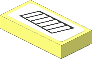 Tile  1 x  2 with Black Air Vents on White Background Left Sticker