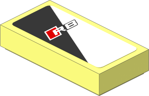 Tile  1 x  2 with R8 Logo on Black and White Background Left Sticker