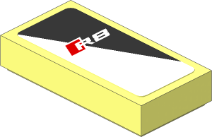 Tile  1 x  2 with R8 Logo on Black and White Background Right Sticker