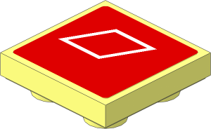 Tile  2 x  2 Inverted with White Audi Sport Logo on Red Background Sticker