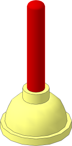 Minifig Plunger with Medium Nougat Handle Pattern
