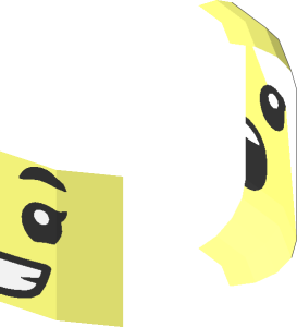 ~Minifig Head with Eyelashes, Eyebrows and Smile with Teeth / Surprised 2-Sided Half Pattern