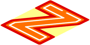 ~Tile  2 x  6 with Orange 'JAZZ' with Red and White Outlines Pattern - Letter Z