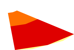 ~Tile  2 x  6 with Orange 'JAZZ' with Red and White Outlines Pattern - Corner 2