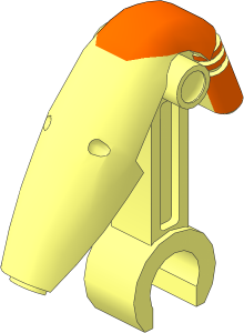 Minifig Mechanical Head SW Battle Droid with Orange Insignia Pattern