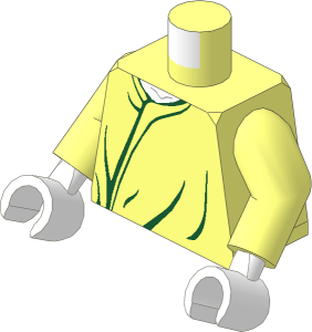 Minifig Torso with Arms and Hands with HP Voldemort Dark Green Robe Lines Pattern