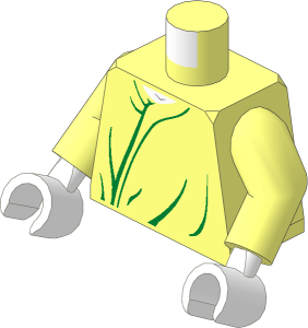 Minifig Torso with Arms and Hands with HP Voldemort Green Robe Lines Pattern